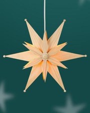 Fensterschmuck Kieferstern doppelt el. Beleuchtet Mitte mit Stern 32x32x10cm NEU