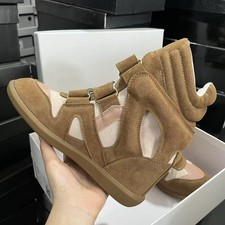 Isabel Marant Inspired High Quality Wedge Sneakers Khaki