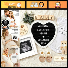 Pregnancy Announcement Props Set - Letter Board, Baby Bodysuit, Sonogram Frame