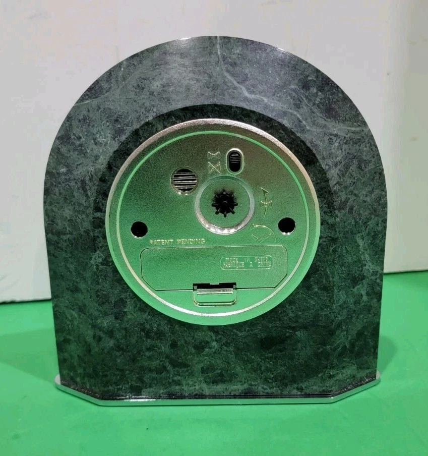 Howard Miller 5.5" Green Marble Desk Alarm Clock - 645-393 - Image 3 of 4