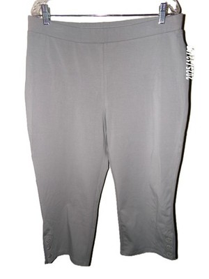 NWOT SUSAN GRAVER WEEKEND SZ LARGE GRAY CROPPED PANTS
