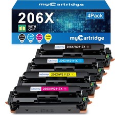 206X Toner Cartridges 4 Pack for HP 206X 206A MFP M283fdw M283cdw M255dw