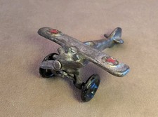 Vintage Cast Iron Airplane Toy, 4.5" L, 2" Tall, 4" W