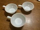Anchor Hocking Fire King Soup/Chili Bowls w/ Handles Milk Glass Vintage Set Of 3