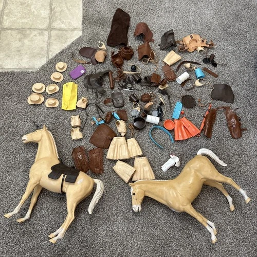 Marx Toy Lot 1960s Johnny West Vintage Horse Figures Accessories Outfit