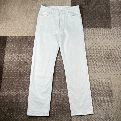 Mother The Highball Mr Tooth and Nail White Straight Leg Jeans Size 30 High Rise