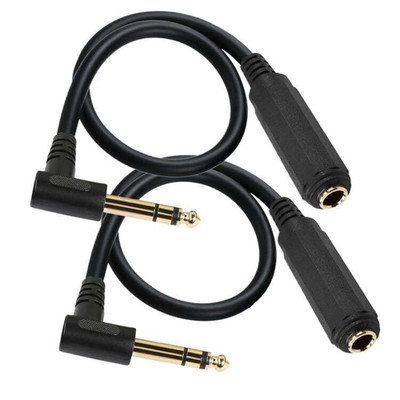 Right Angle 6.35Mm TRS Stereo Male to Female Audio Cable,2Pack 6.35Mm 1/4'' Inch