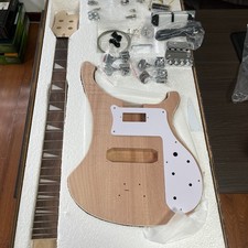 Unfinished DIY Electric Bass Guitar Kit Rosewood Fretboard Chrome Hardware