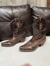 Ariat 10008780 Dahlia Overlay Brown Snip Toe Cowboy Western Boots Women 9B
