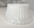 Hobnail Taper Candlestick Holders Milk Glass Vintage