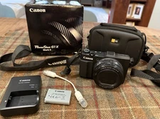 Canon Power Shot GX1 Mark ii w/ Strap, Case, Battery, & Charger