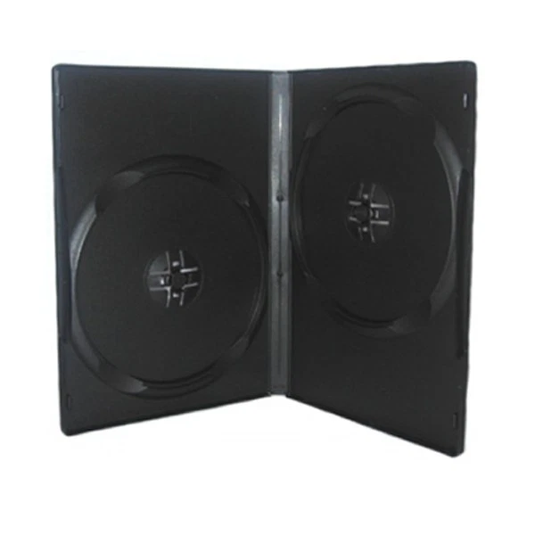 Boîtier rangement 2 CD / DVD épais. 7mm Noir SLIM 190x135x7mm - Photo 1/1