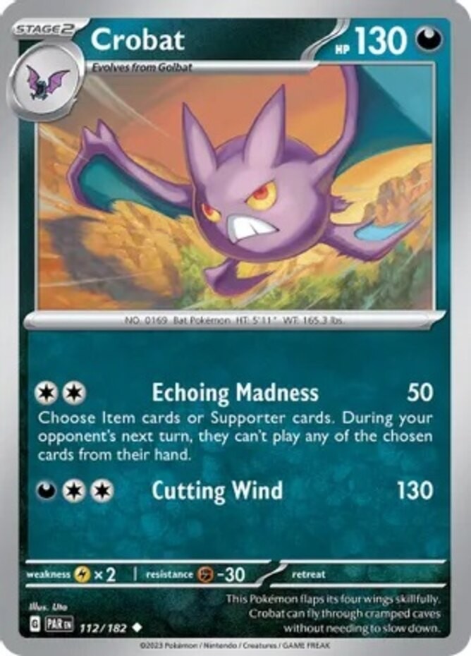 Crobat - 112/182 - Uncommon - Reverse Holo - Lightly Played
