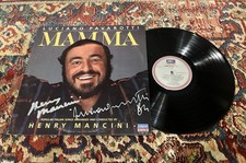 Luciano Pavarotti Signed Autograph Mamma Vinyl Record With Henry Mancini 