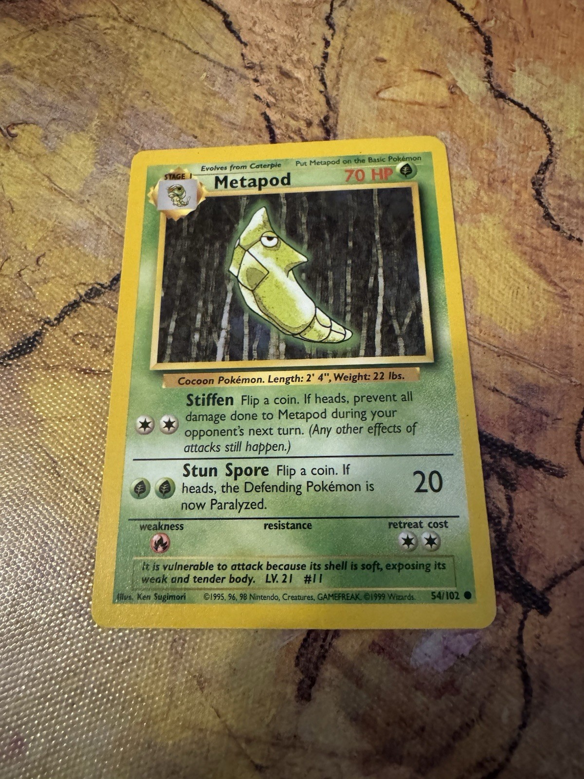 Pokemon Metapod 54/102 Base Set LP Vintage WOTC 1999 Card