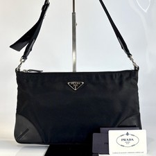 PRADA BR1061 Tessuto Nylon Leather Crossbody Shoulder Bag Black Italy Auth