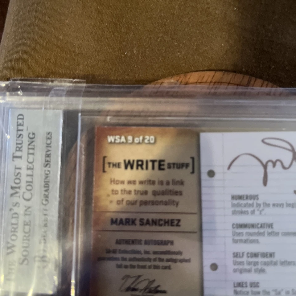 Sage 18/25 Mark Sanchez 2009 #WSA9 BGS 8,5 Rookie Auto. Foto 3 de 3