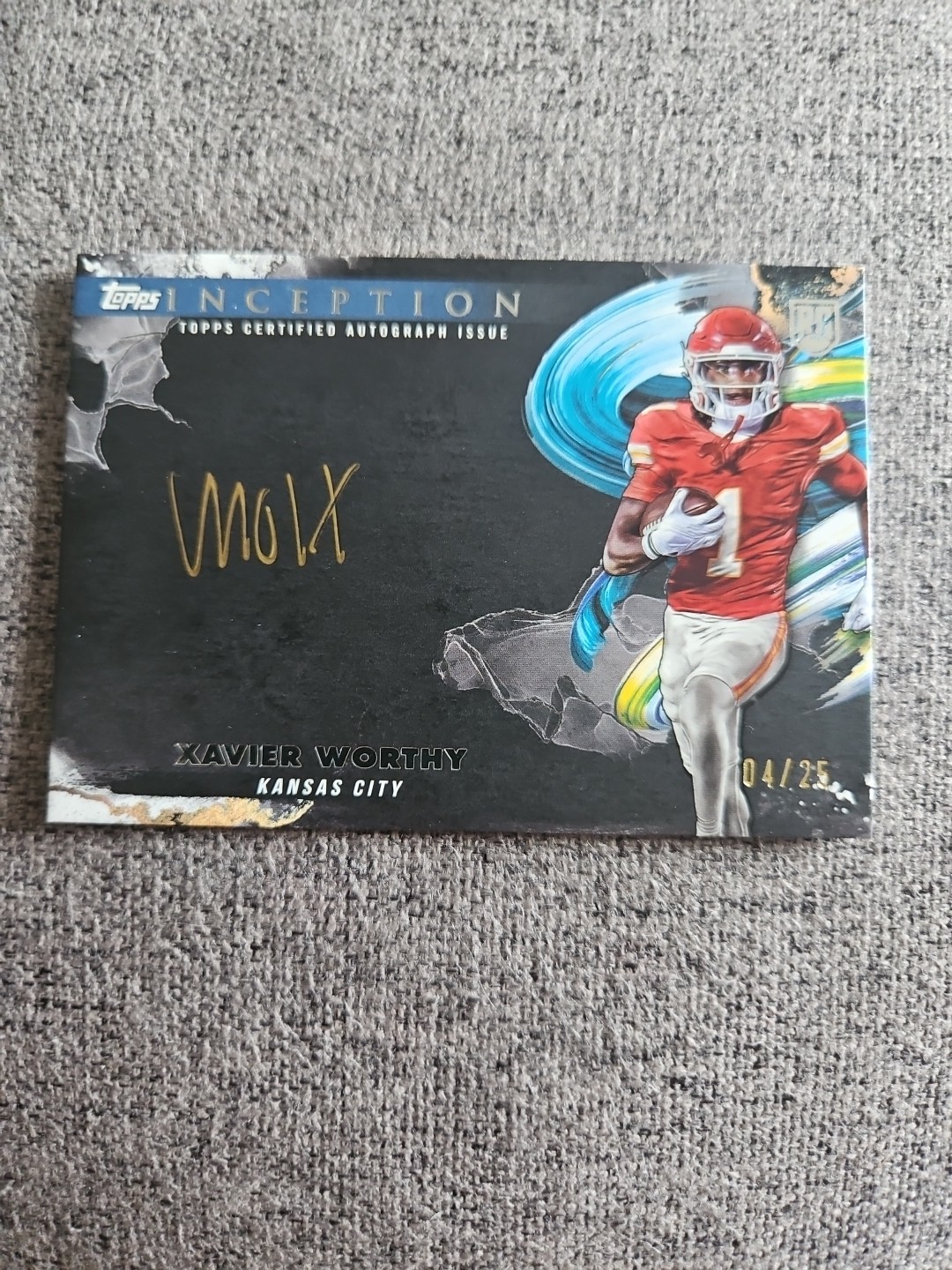 2024 Topps Inception Silver Signings On Card Auto Xavier Worthy /25 GOLD INK SSP