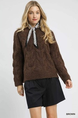 Trendsi Cable Knit Sweater Women's Winter Outfit Cozy, Soft Sweater