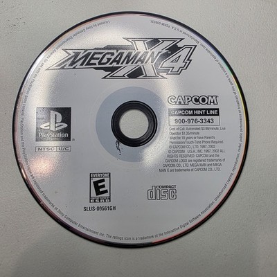 Mega Man X4 Sony PlayStation PS1 Disc Only  White Hunt Line Tested
