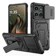 For Motorola Edge 2025 Military Armor Shockproof Case Phone Stand Lens Cover
