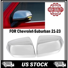 Chrome Rearview Mirror Covers Cap For 2021-UP Chevy Tahoe Suburban GMC Yukon XL