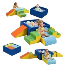  Soft Foam Climbing Blocks with Ball Pit, 6PCS Indoor Climbing Toys for Color