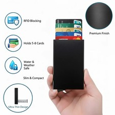 Men  s RFID Blocking Slim Metal Wallet with Money Clip Minimalist Card Holder US