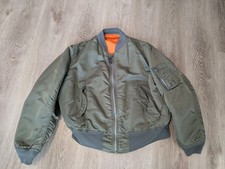 Vintage Alpha Industries MA-1 Flight Jacket Green Men L Tall Reversible USA Made