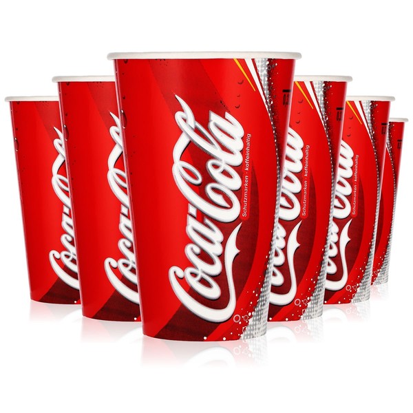 85X Coca Cola Softdrink Glas 0,3L Pappbecher Papier Einwegbecher (85Er Set)-image