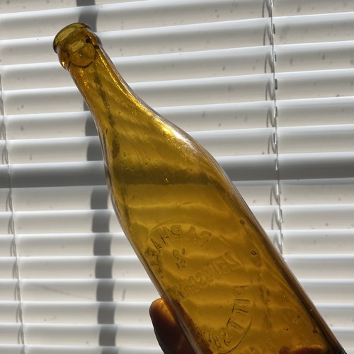 Antike schöne gelbe Ambler Raphael Zeugschmidt Pittsburg PA Bierflasche - Bild 13 von 18