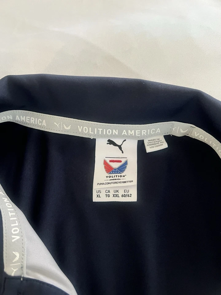 Polo de golf Puma Volition blanco azul patriótico talla XL logotipo nuevo sin etiquetas Foto 3 de 3