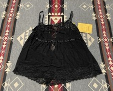 Victoria  s Secret Black Lace Babydoll Unlined L NWT M4