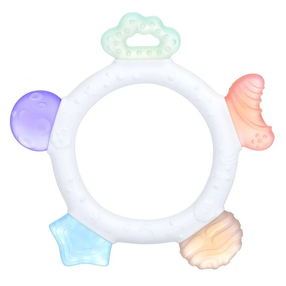 BPA Free Silicone Teething Ring for Babies Soothing Gum Massager for Newborns