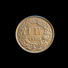 🇨🇭 1 Schweizer Franken 1960 B 5g 835er Silber sehr schön erhaltene Umlaufmünze