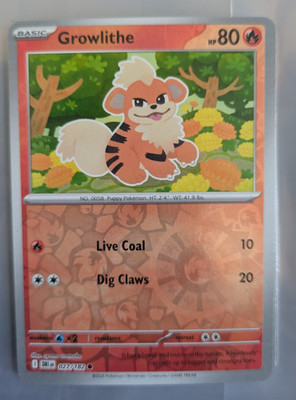 Growlithe 027/182 SV10 Destined Rivals Reverse Holo Common Near Mint