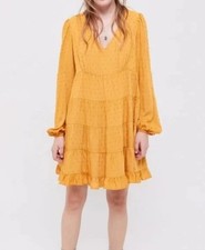 Urban Outfitters Peasant Fairycore Cottagecore Boho Oversized Tiered Mini Dress