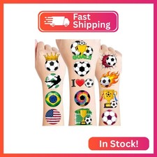 96Pcs Soccer Ball Temporary Tattoos for Kids, Sport Themed Tattoos for Birthday