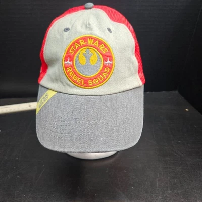 STAR WARS REBEL SQUAD Trucker Mesh Snapback OSFM Gray Red HAT Baseball Cap NEW - Image 1 of 4
