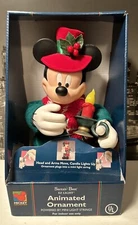 Vintage 1999 Santa's Best Disney Caroling Mickey Mouse Animated Ornament New