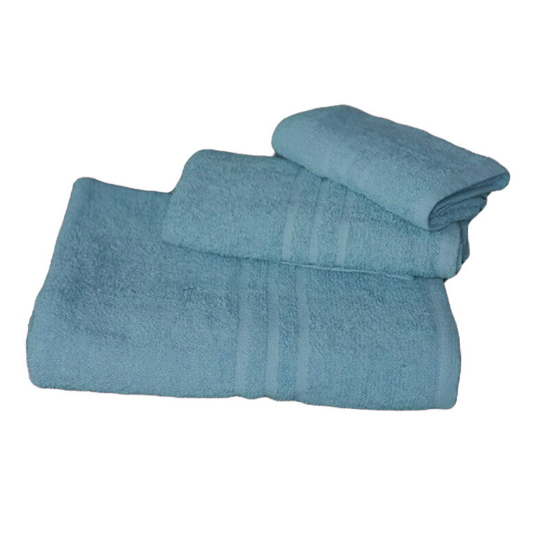 SET TRIS ASCIUGAMANI SPUGNA BAGNO TELO DOCCIA VISO OSPITE VARI COLORI PER...