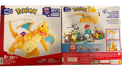 Pokemon Dragonite Mega Bloks Construx Build With Motion Set HKT25 387 pcs