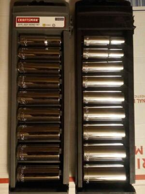 #ad NEW CRAFTSMAN 18 PIECE DEEP WELL SAE AND METRIC SOCKET SET 34558 $64.44
