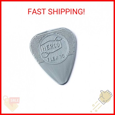 Herco  HE211P Flex 75 Nylon Flat Picks, Silver, Heavy, 12/Player's Pack
