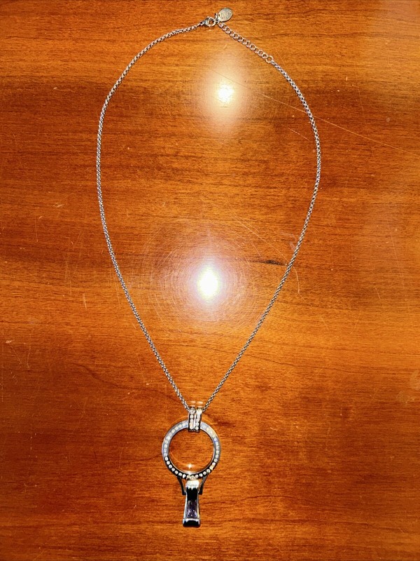 Volpino Italia Clear Swarovski Crystal Necklace Badge Holder