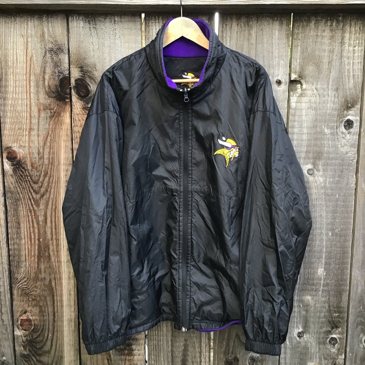 Vintage 90s pro player Minnesota Vikings nfl reversible fleece