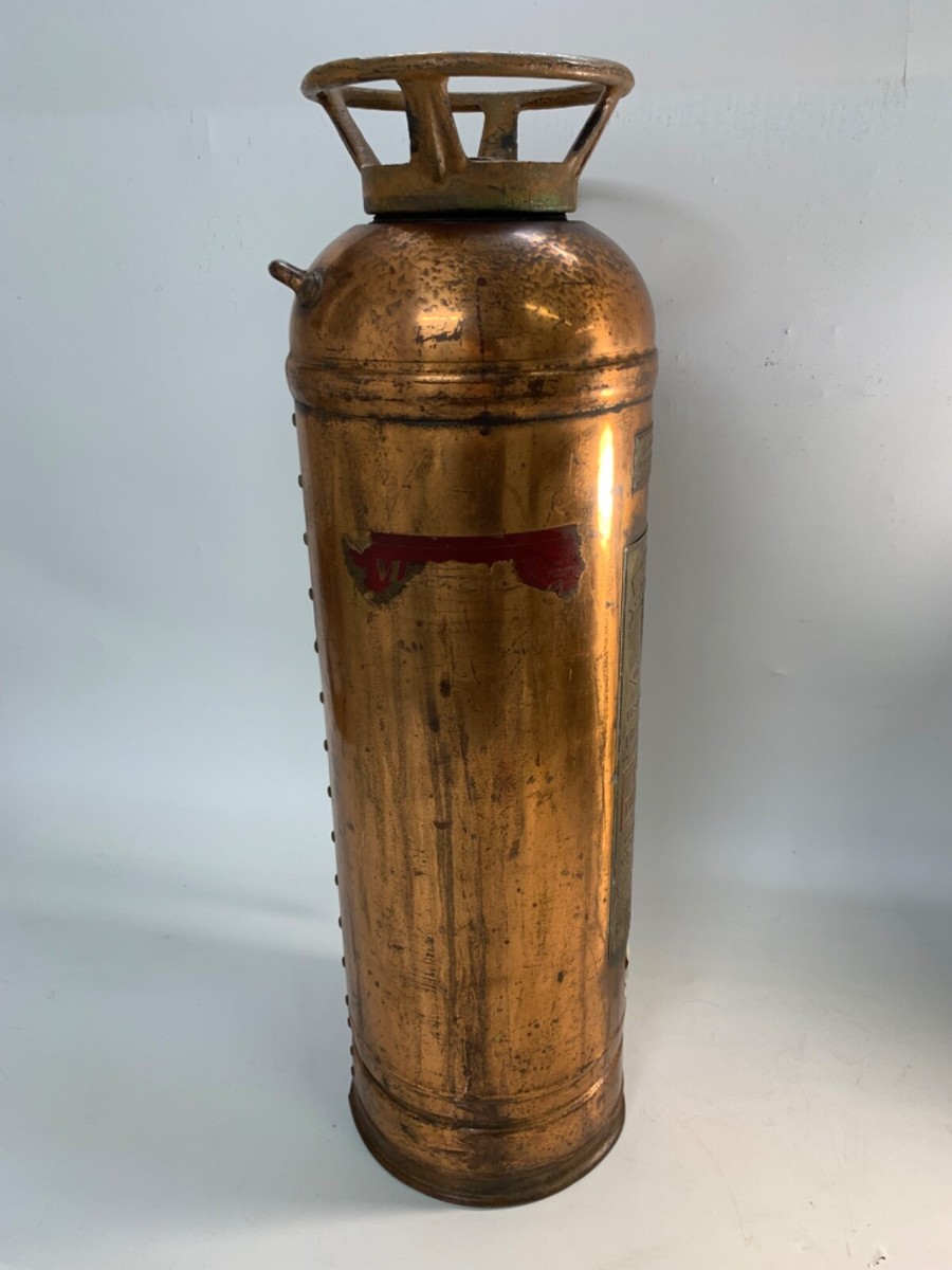 Vintage Antique Red Star Copper Fire Extinguisher Model 303 ~ 24