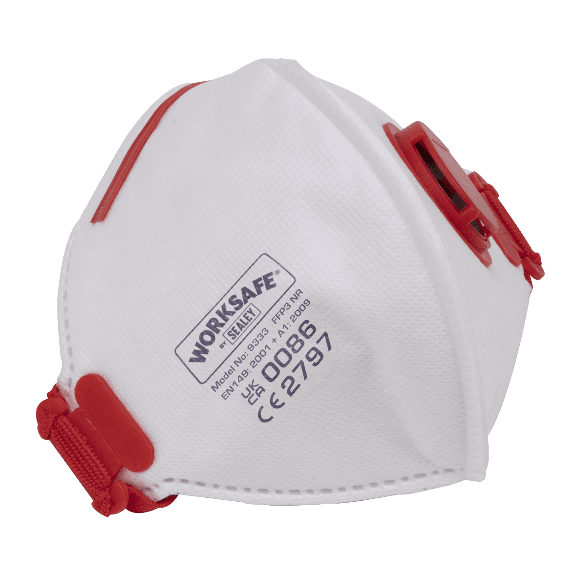 Sealey 9333-10 Worksafe Valved Fold Flat Mask FFP3 - Pack of 10