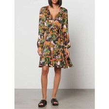 Stine Goya Rania Floral Wrap -Canvas at Night Boho Mini Dress Size Small NO BELT