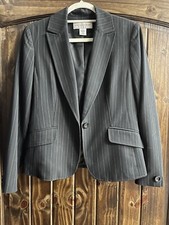 Jones New York Suit Jacket Blazer Womens 4 Black Pin Stripe Business